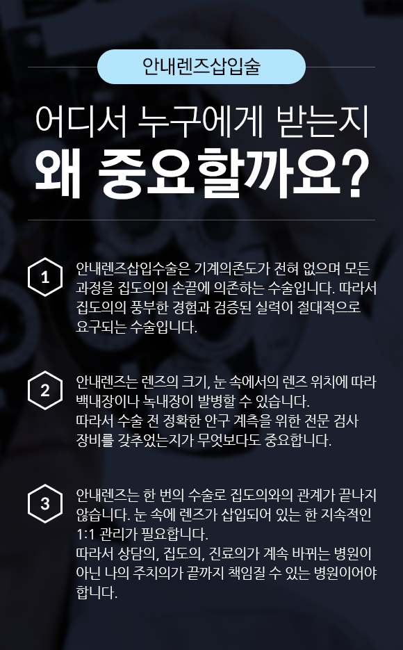 안내렌즈삽입술 어디서 누구에게 받는지 왜 중요할까요?